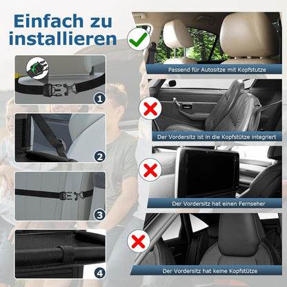 Auto Organizer, Autositz Organizer Große Rückenlehnenschutz Auto Kinder Multifunktional Wasserdicht Rücksitz Organizer mit Klapptisch, Tablet Tasche und Viele Taschen