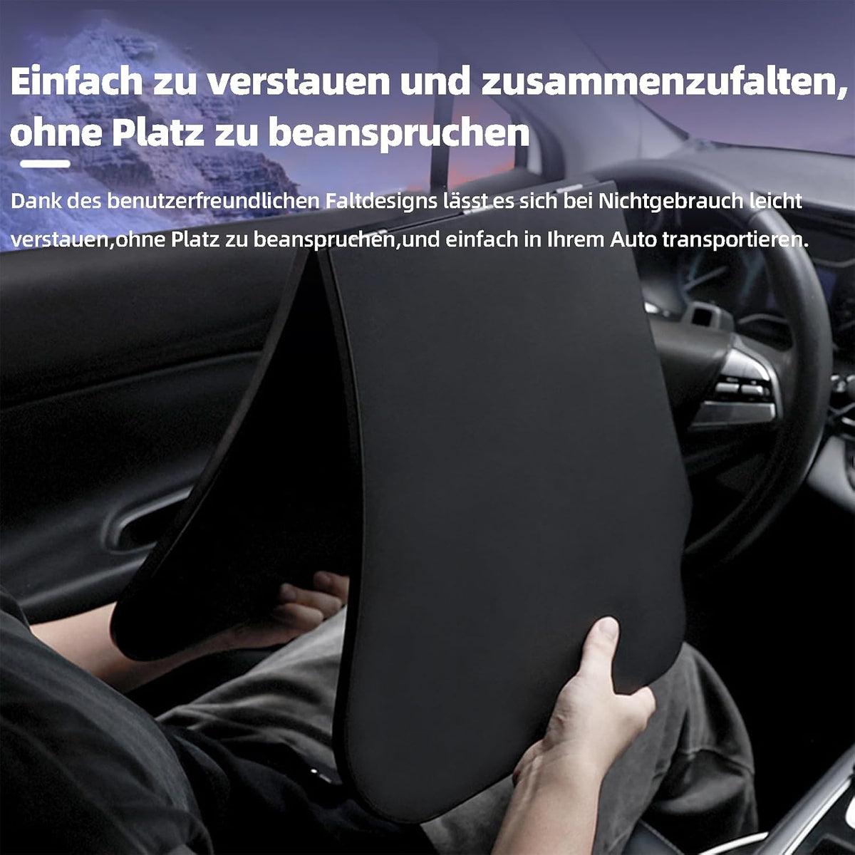 Tragbare Auto Tisch Klappbar Multifunktionaler Auto Laptop Tisch für Fahrer und Beifahrer Mobiler Auto ESS Tisch mit Ergonomischem Gebogenem Design Ideal für Arbeiten Essen und Freizeit im Auto